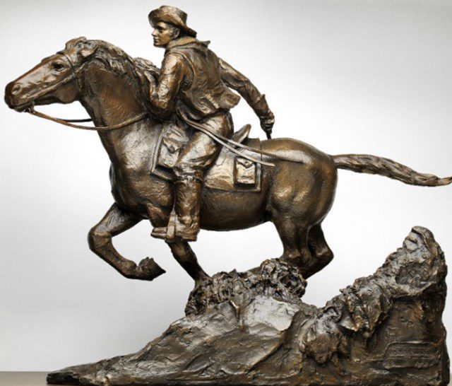 Bronze Pony Express Statue by Avard Fairbanks